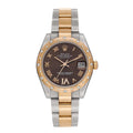 Stainless Steel 18K Everose Gold Diamond 31mm Oyster Perpetual Datejust Watch Chocolate Roman 178341